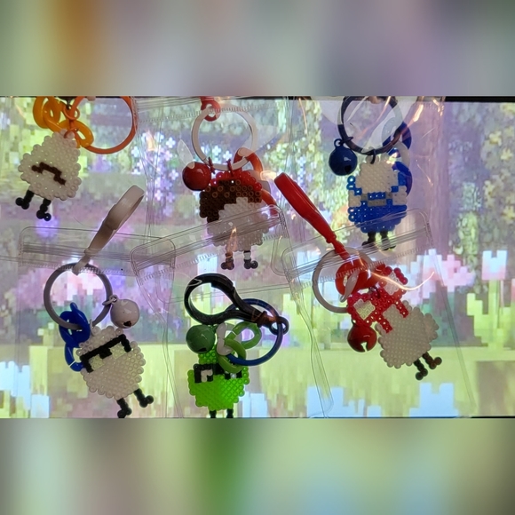 Handmade QSMP Perler Bead Eggs Keychain, Backpack Charm - Picture 2 of 13